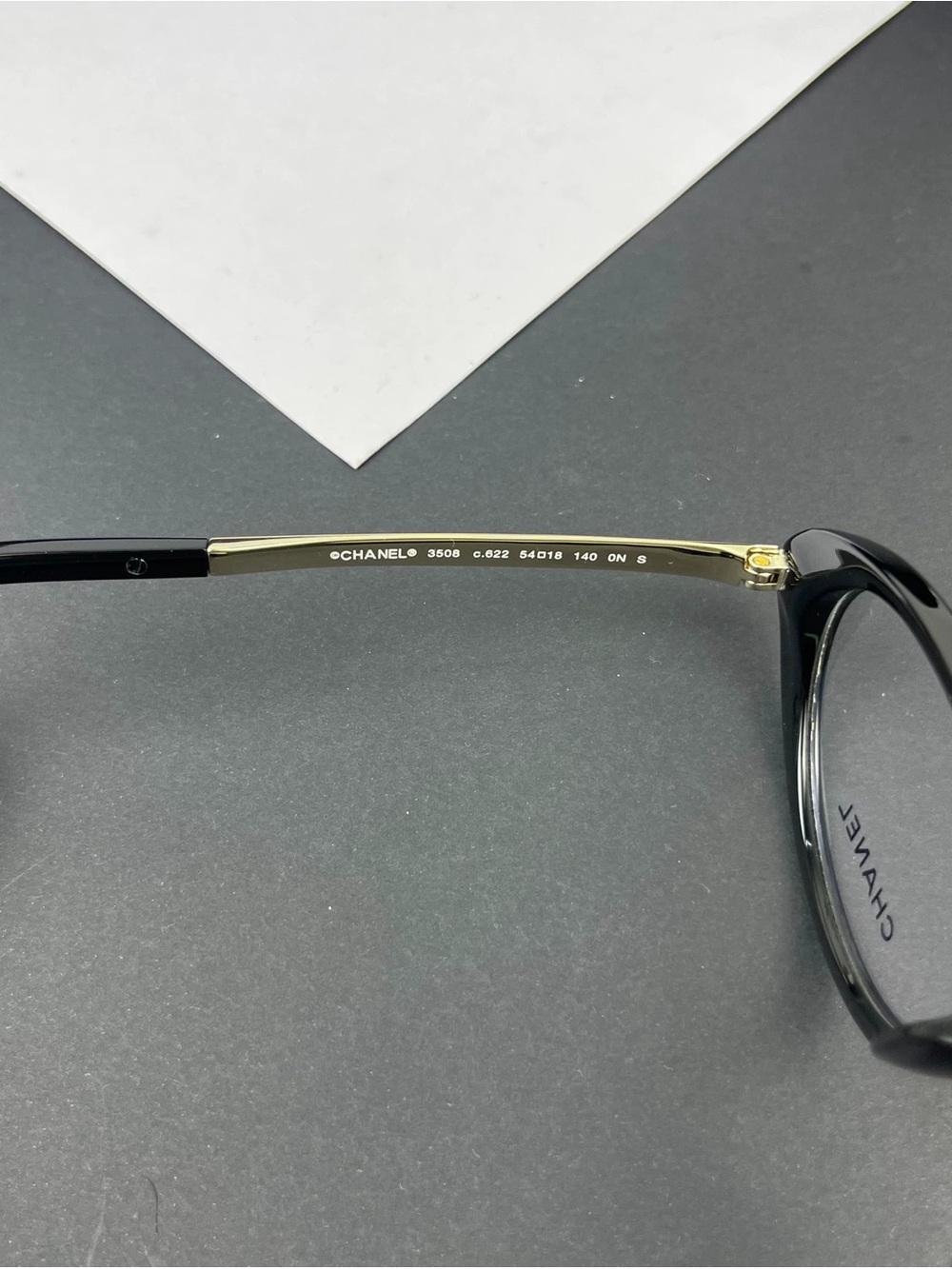CHANEL CH3508 Chic Cat Eye Eyeglasses Black Gold CC Logo Brand New - Picture 7 of 9